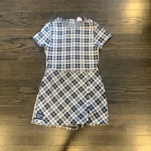 Girls Zara plaid romper